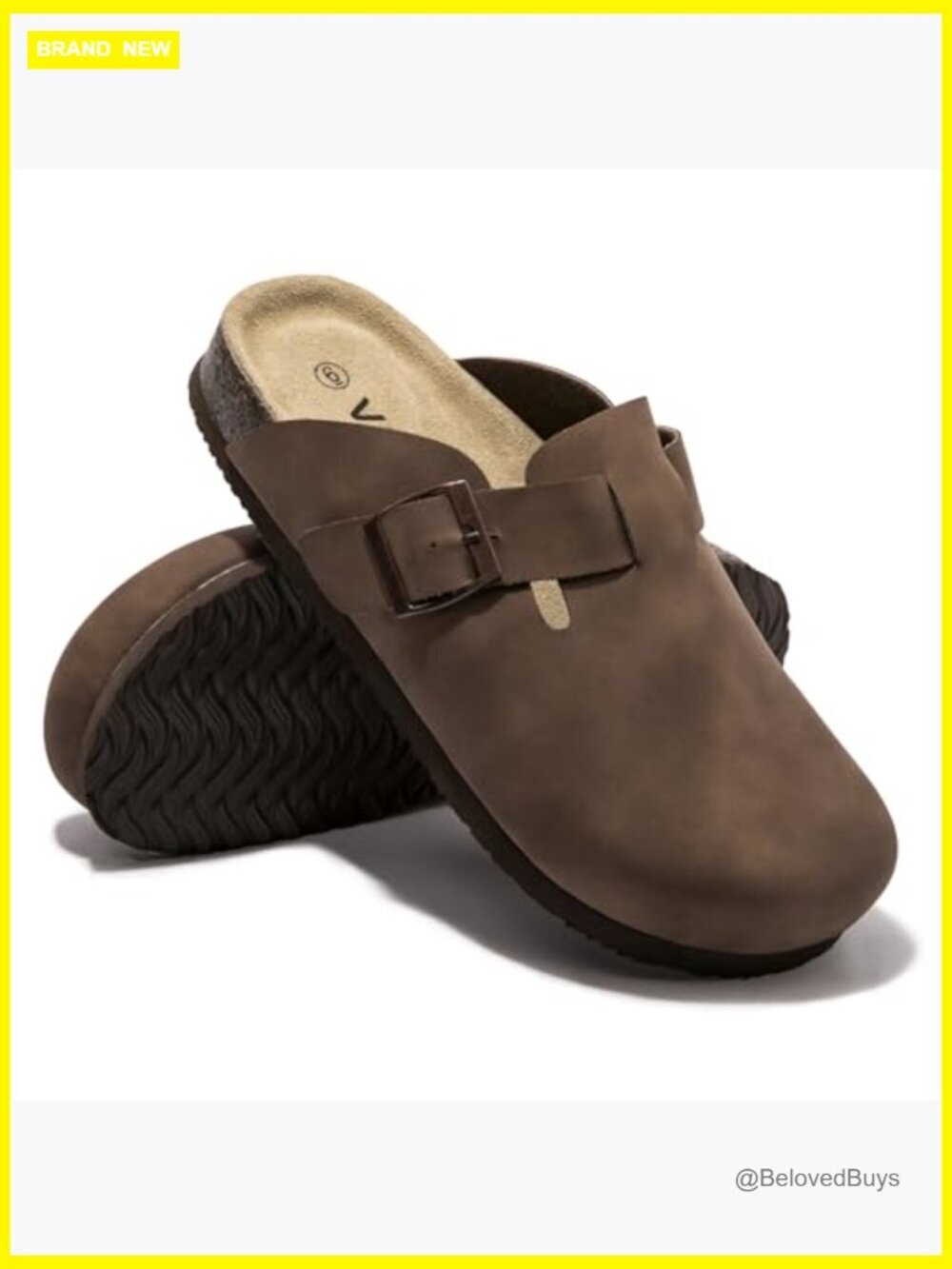 Suede Clogs with Cork Footbed Arch Support Slip On Mules - Picture 4 of 7